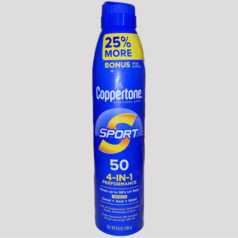 Coppertone Sport SPF 50 4-In-1 Perfomance Spray Sunscreen 6.9 Oz EXP 9/2023